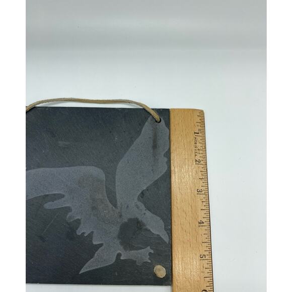 Eagle‎ Engraved Slate Art Tile signed D Dixon 1992 - Picture 5 of 5